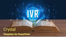  Presentation with digital book - Cool new PPT theme with ivr-inscription-coming-out backdrop and a tawny brown colored foreground