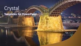  Presentation with hiroshima - Beautiful PPT theme featuring iwakuni-hiroshima-japan-at-kintaikyo backdrop and a tawny brown colored foreground