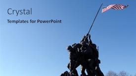  Presentation with marine corps - Audience pleasing theme consisting of iwo-jima-the-united-states backdrop and a light blue colored foreground