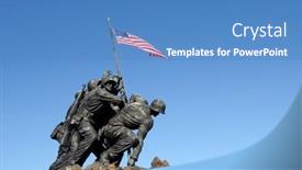  Presentation with marine corps - Cool new slides with iwo-jima-the-united-states backdrop and a teal colored foreground
