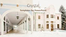  Presentation with water pump - PPT layouts consisting of iwonicz-zdroj-spa-town background and a sky blue colored foreground