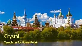  Presentation with lake - Amazing PPT theme having izmailovo kremlin and lake - moscow russian - travel background backdrop and a tawny brown colored foreground