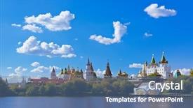  Presentation with lake - Presentation theme consisting of izmailovo kremlin and lake - moscow russian - travel background background and a teal colored foreground