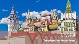 Presentation with russian - Audience pleasing slide deck consisting of izmailovo kremlin - moscow russian - architecture background backdrop and a coral colored foreground