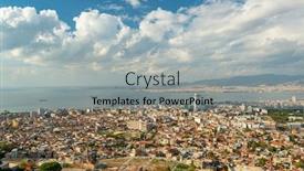  Presentation with panoramic - Beautiful slide set featuring izmir-city-panoramic-view backdrop and a light gray colored foreground