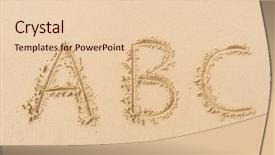  Presentation with alphabet - Slide set enhanced with c language - alphabet letters handwritten in sand background and a lemonade colored foreground