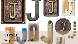  Presentation with wood and sparkle - Amazing slide deck having alphabet made of wood metal plasticine letter j backdrop and a coral colored foreground