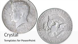  Presentation with history of dollar - Slides consisting of half dollar coin with j background and a white colored foreground