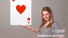  Presentation with red - Cool new presentation with jack clubs - beautifu young woman holding backdrop and a coral colored foreground
