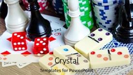  Presentation with gaming - Beautiful theme featuring jack clubs - chess and other gaming accessories backdrop and a blonde colored foreground