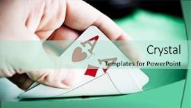  Presentation with pair - Slides enhanced with jack clubs - pair of aces background and a mint green colored foreground
