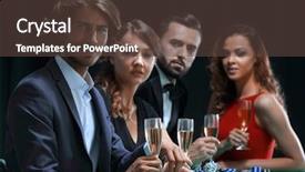  Presentation with poker tournament - Audience pleasing theme consisting of jack clubs - poker players drink champagne backdrop and a  colored foreground