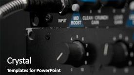  Presentation with input - Amazing presentation design having jack connector of a guitar backdrop and a black colored foreground