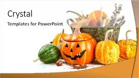  Presentation with still life crucifixion table - Amazing slides having jack fruit - halloween pumpkin autumn still life backdrop and a white colored foreground