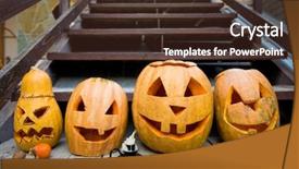  Presentation with truth or lie - PPT layouts consisting of jack fruit - many pumpkins halloveen lie background and a tawny brown colored foreground