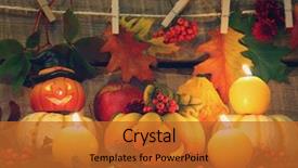  Presentation with faces - Cool new presentation design with jack fruit - pumpkins with funny faces backdrop and a red colored foreground