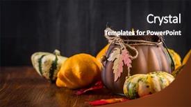  Presentation with halloween pumpkins thanksgiving day - Audience pleasing PPT layouts consisting of jack fruit - thanksgiving and halloween pumpkins still backdrop and a dark gray colored foreground