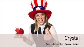  Presentation with american slavery - Presentation design featuring jack hammer - woman wearing hat with american background and a  colored foreground