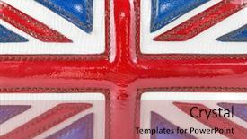 Presentation with union jack flag - Slide deck with luxury leather british flag background and a coral colored foreground