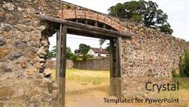  Presentation with stone - Slide deck enhanced with jack london - stone wall background and a yellow colored foreground
