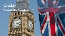 Presentation with clock - Presentation theme featuring commonwealth - union flag flying in front background and a teal colored foreground