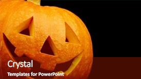  Presentation with black chalkboard vintage blackboard isolated - Presentation enhanced with jack o lantern - funny halloween pumpkin isolated background and a tawny brown colored foreground