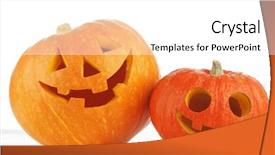  Presentation with halloween - Beautiful slides featuring jack o lantern - two funny halloween pumpkins backdrop and a white colored foreground