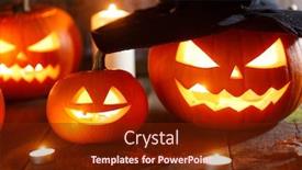  Presentation with witches - Audience pleasing presentation design consisting of jack-o-lantern-halloween-pumpkin backdrop and a tawny brown colored foreground