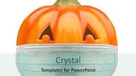  Presentation with anti virus - Theme featuring jack-o-lantern-halloween-pumpkin background and a mint green colored foreground