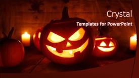  Presentation with web - PPT theme consisting of jack-o-lantern-halloween-pumpkins background and a wine colored foreground