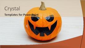  Presentation with lantern - PPT theme consisting of templates skill - jack-o-lantern pumpkin template for halloween background and a yellow colored foreground
