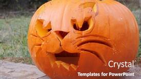  Presentation with lantern - Audience pleasing PPT theme consisting of gun - old cannon on the ramparts backdrop and a violet colored foreground