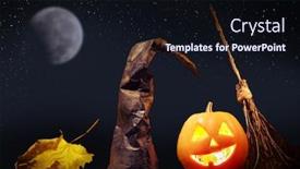  Presentation with lanterns - Audience pleasing slide deck consisting of jack-o-lanterns-halloween-pumpkin backdrop and a wine colored foreground