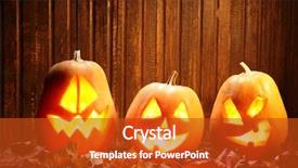  Presentation with lanterns - Beautiful presentation design featuring jack o lanterns halloween pumpkin backdrop and a crimson colored foreground