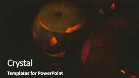  Presentation with low angle view of hockey - Slide set consisting of jack o lanterns in darkroom background and a wine colored foreground