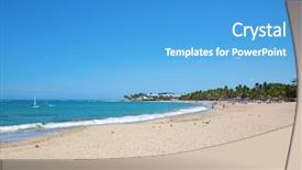  Presentation with dominican republic - Colorful presentation theme enhanced with jack tar beach on dominican backdrop and a teal colored foreground