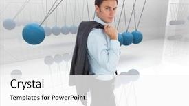  Presentation with newton cradle - Cool new PPT theme with jar with money on blue backdrop and a lemonade colored foreground