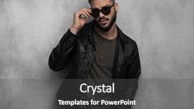  Presentation with leather - Beautiful slide deck featuring jacket arranging sunglasses while lean backdrop and a dark gray colored foreground