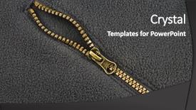  Presentation with foundry liquid metal from blast - Slides featuring jacket fragment with metal zipper background and a dark gray colored foreground