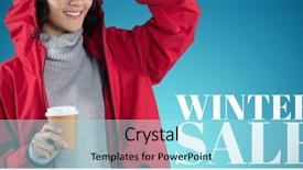  Presentation with abstract blue white - Audience pleasing presentation theme consisting of jacket having coffee against white backdrop and a arctic colored foreground