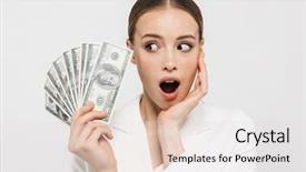  Presentation with rich - Colorful presentation enhanced with jacket holding fan with dollar backdrop and a lemonade colored foreground