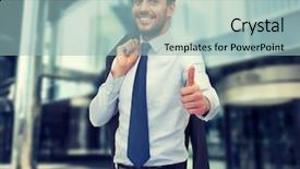  Presentation with office - Beautiful PPT theme featuring jacket over shoulder showing thumbs backdrop and a light blue colored foreground