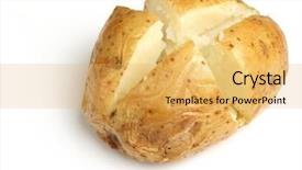  Presentation with plain clear navy blue blue and white cloudy - Cool new presentation with plain jacket potato on white backdrop and a yellow colored foreground