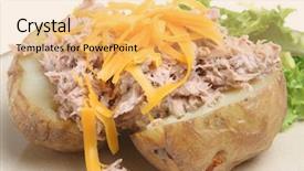  Presentation with mayonnaise - Beautiful slides featuring jacket potato with tuna mayonnaise backdrop and a yellow colored foreground