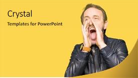  Presentation with farm land black aberdeen angu - PPT theme with jacket shouting angry out loud background and a  colored foreground