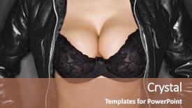  Presentation with sexy santa woman red - Theme featuring jacket showing bra and cleavage background and a coral colored foreground