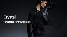  Presentation with man heart attact hand hold - Cool new theme with jacket standing with one hand backdrop and a black colored foreground