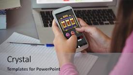  Presentation with slot machine - Amazing slide set having jackpot - casino slot machine app backdrop and a light gray colored foreground