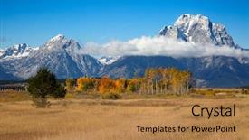  Presentation with wyoming - Presentation enhanced with grand teton national park wyoming usa background and a coral colored foreground