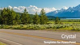  Presentation with teton - Colorful slide deck enhanced with highway in grand teton national backdrop and a coral colored foreground
